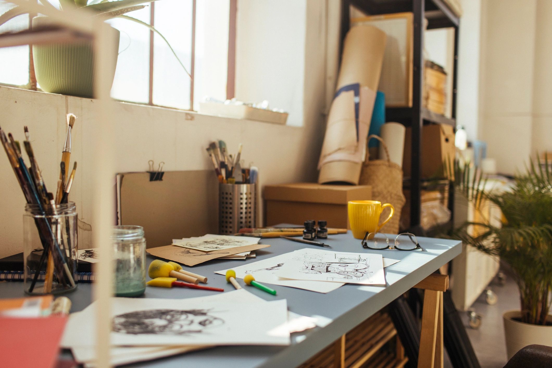 Modern artist workspace